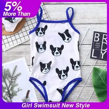 Купальный костюм для новорожденных девочек; бикини; купальный костюм с рисунком собаки; детский купальный костюм с шапочкой для плавания; одежда для купания для маленьких девочек