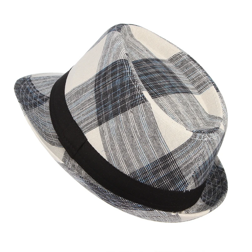 GEMVIE клетчатая фетровая шляпа для мужчин, летняя Шляпа Дерби котелок, мужские джазовые Гангстерские шляпы, Панама, церковные шляпы, пляжная шляпа от солнца