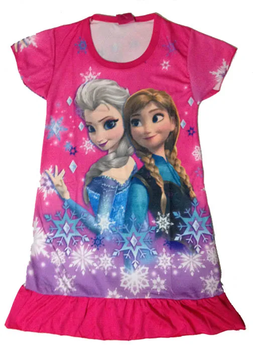 Летнее Детское платье Эльзы и Анны для девочек с героями мультфильмов; Vestidos Infantil; вечерние платья принцессы для сна; детская ночная рубашка для девочек