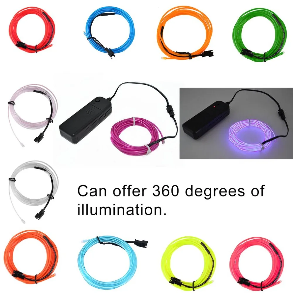 

2 Meters Battery Operated Luminescent Neon LED Lights Glow Wire String Strip Rope