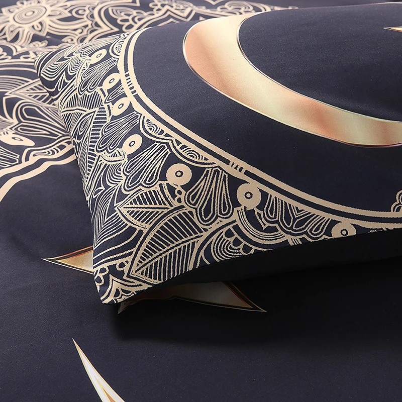 3D Dreamcatcher Feathers Print Bedding Set Bohemian Gold Moon Star Duvet Cover Set Bull Head Horn Bedclothes with Pillowcase