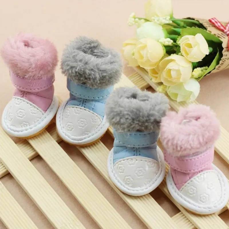 New Dog Shoes Warm Winter Dot Waterproof Boots Cute Pet Shoes Small
