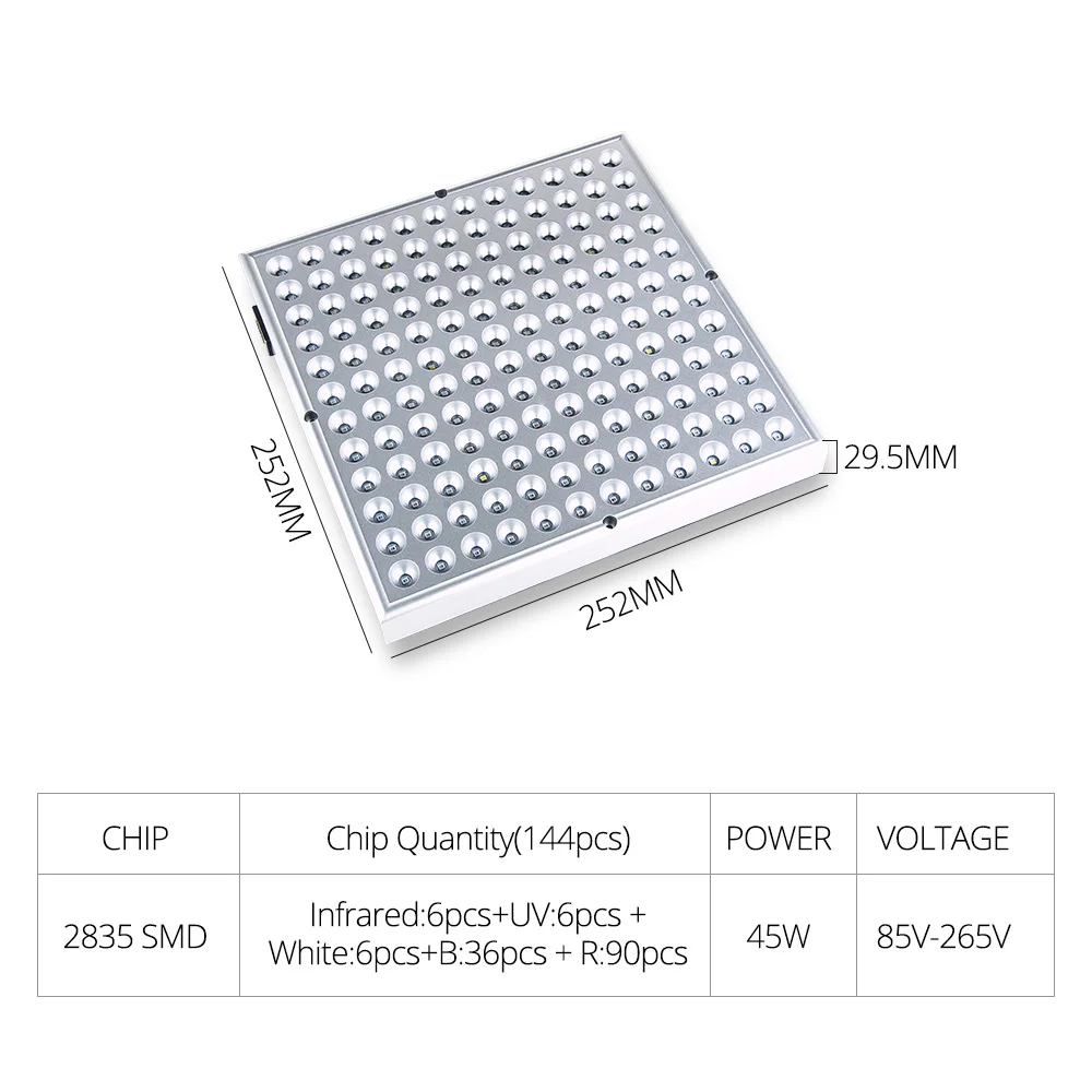 25 Вт 45 Вт светодиодный растут Фито лампа полный спектр 75 144 светодиодный s красные, синие УФ SMD2835 чипы Fitolamp для растений Цветение растет - Испускаемый цвет: changeable
