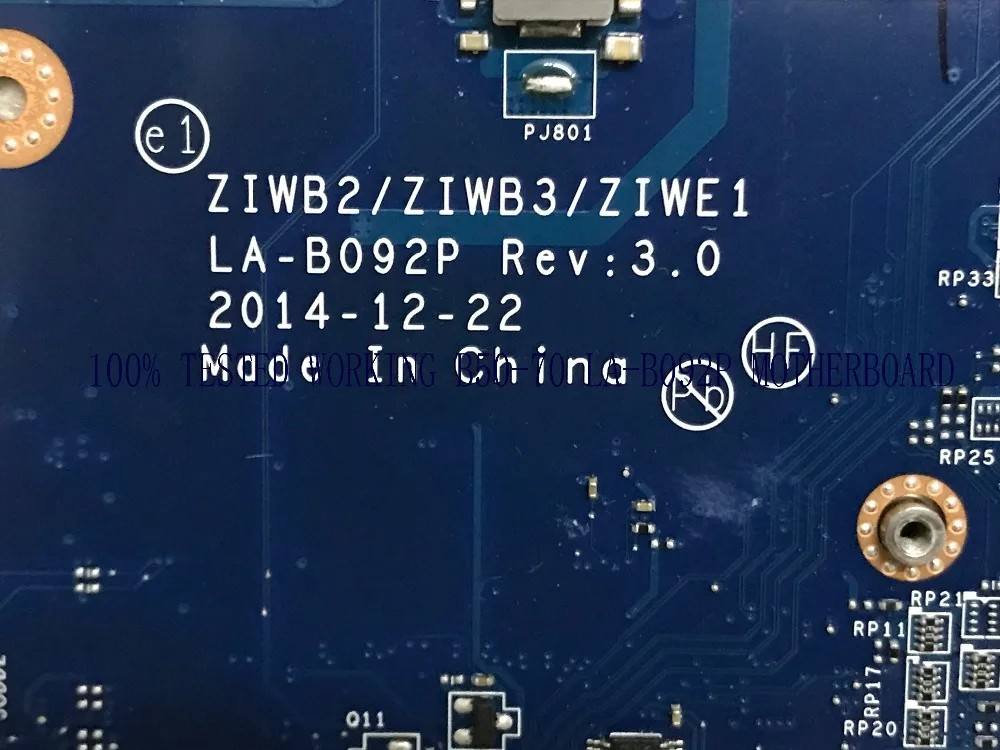 

BiNFUL NEW IN GOOD CONDITIONS ZIWB2 / ZIWB3 LA-B092P laptop motherbord FOR lenovo B50-70 ONBOARD PROCESSOR CELERON 3825U