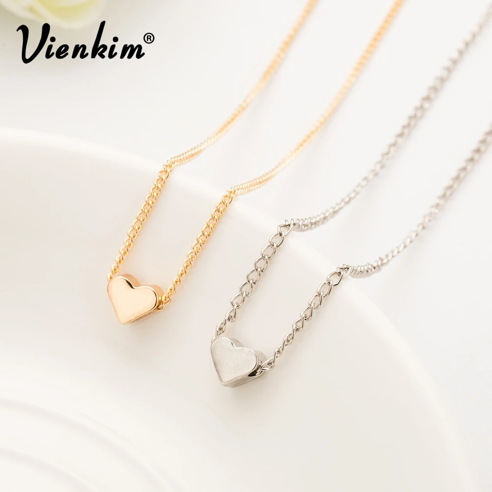 

Vienkim 2019 New Hot Trendy Tiny Heart Short Pendant Necklace Women Gold Chain Lover Lady Girl Gifts Bijoux Fashion Jewelry