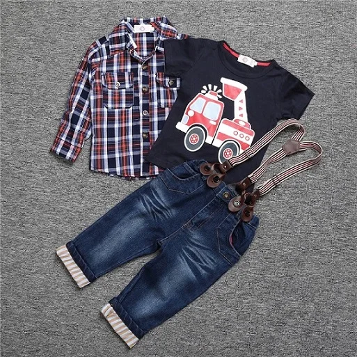 Розничная ; Новинка года; летняя одежда для мальчиков; 4 шт. С короткими рукавами+ джинсовые штаны; комплекты летней одежды; ST255 - Цвет: as photo