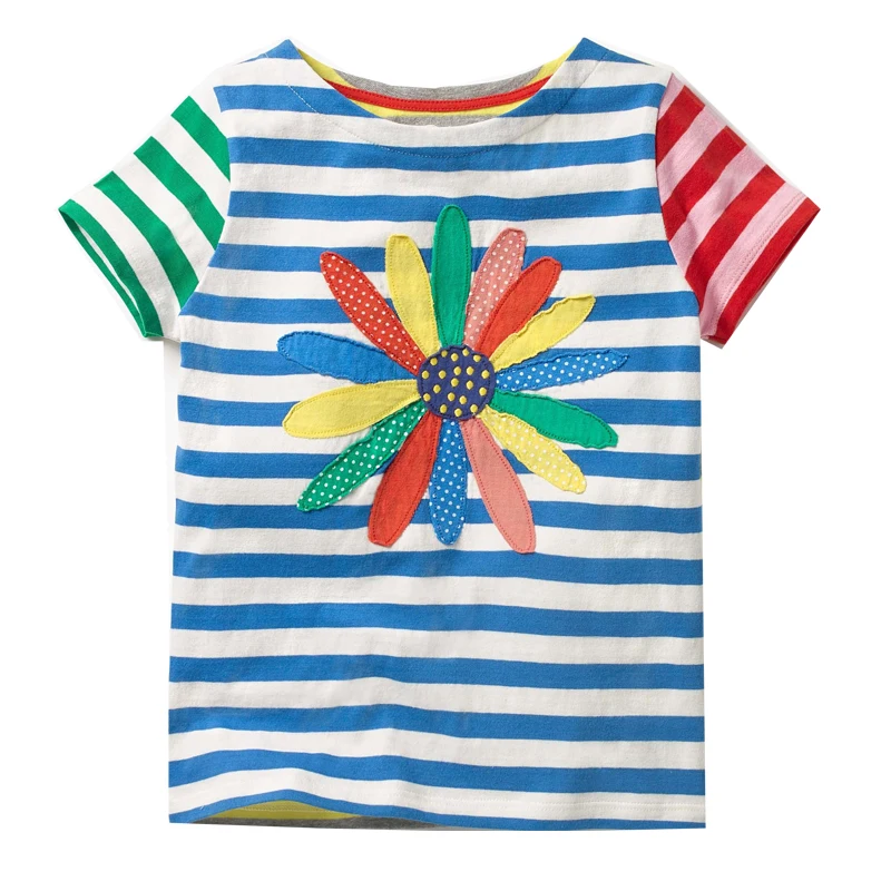 

Girls Summer Tops Baby Clothes 2018 Brand Kids Tee Shirt Enfant Fille Striped Girls T-shirts Children Clothing Princess Costume