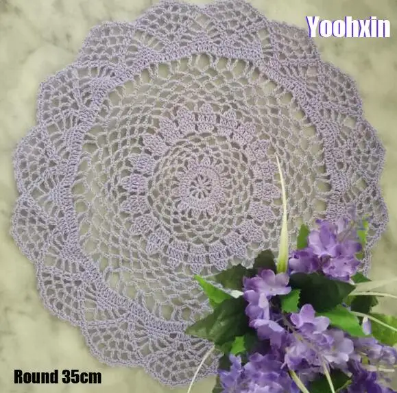 

HOT cotton round placemat cup coaster mug kitchen wedding plate table place mat cloth lace Crochet tea coffee doily Handmade pad