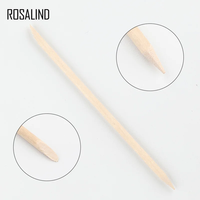 ROSALIND 100 шт./лот, апельсиновые палочки, деревянные палочки для кутикулы, инструмент для удаления ногтей, набор для маникюра, толкатель для ногтей