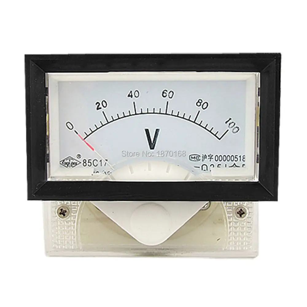 

Lab Rectangle Plastic Panel Gauge Voltmeter Voltage Meter DC100V 85C17