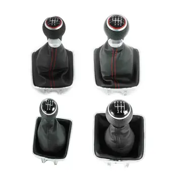

5 / 6 Speed Car Gear Stick Shift Knob Leather Boot For VW Golf Plus 2005 2006 2007 2008 2009 2010 2011 2012 2013 2014