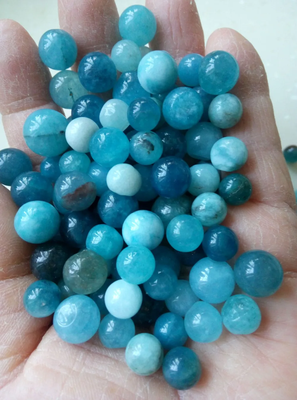 

100g beautiful Aquamarine QUARTZ Crystal gem 8-12mm Bulk