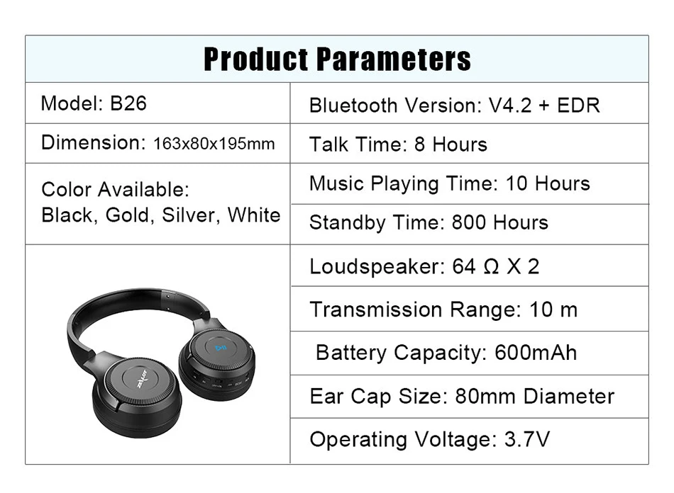 ZEALOT B26 беспроводные наушники Bluetooth гарнитура над ухом AUX TF карта воспроизведения громкости сенсорное управление