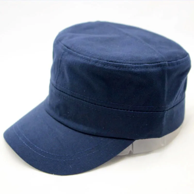 Bingyuanhaoxuan Новинка весны простой сплошной тяжелый хлопок крышки шляпу с плоским верхом Для мужчин Для женщин Регулируемый Охота армии Бейсболки hat - Цвет: Navy