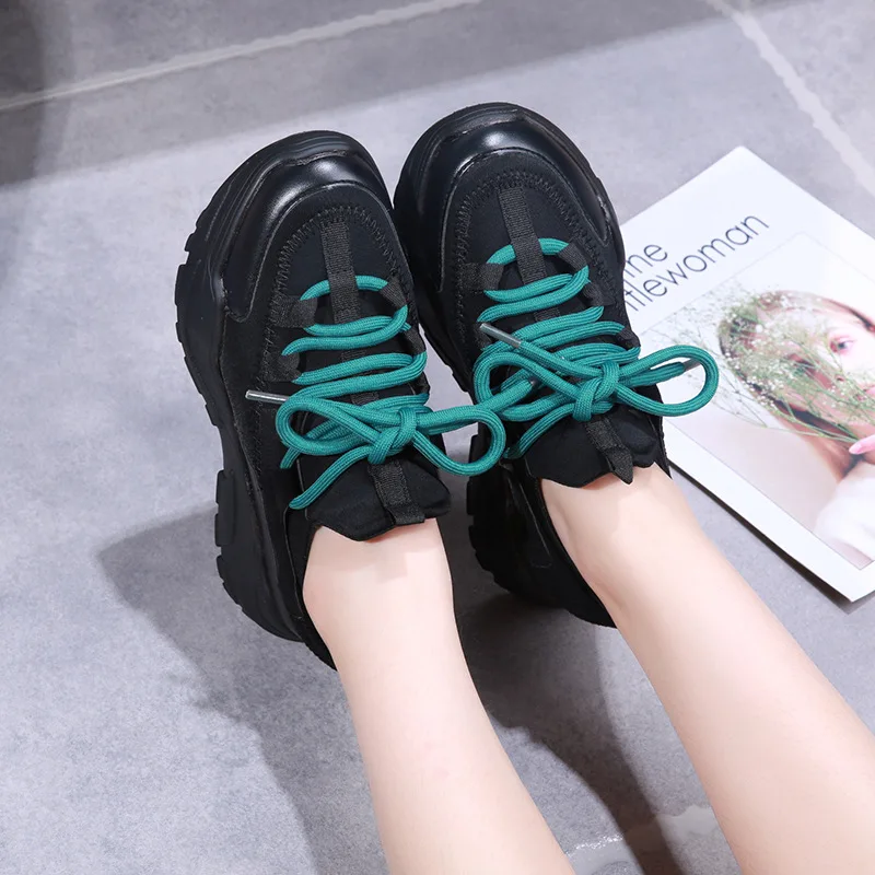 Модные кроссовки на платформе, женские кроссовки, tenis feminino, на шнуровке, chaussures femme, Вулканизированная обувь, zapatillas mujer