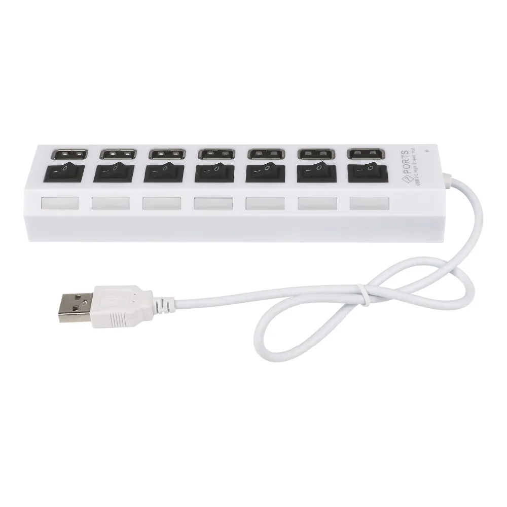 JCKEl Мульти 7 портов USB 2 0 концентратор адаптер высокая скорость с переключателем