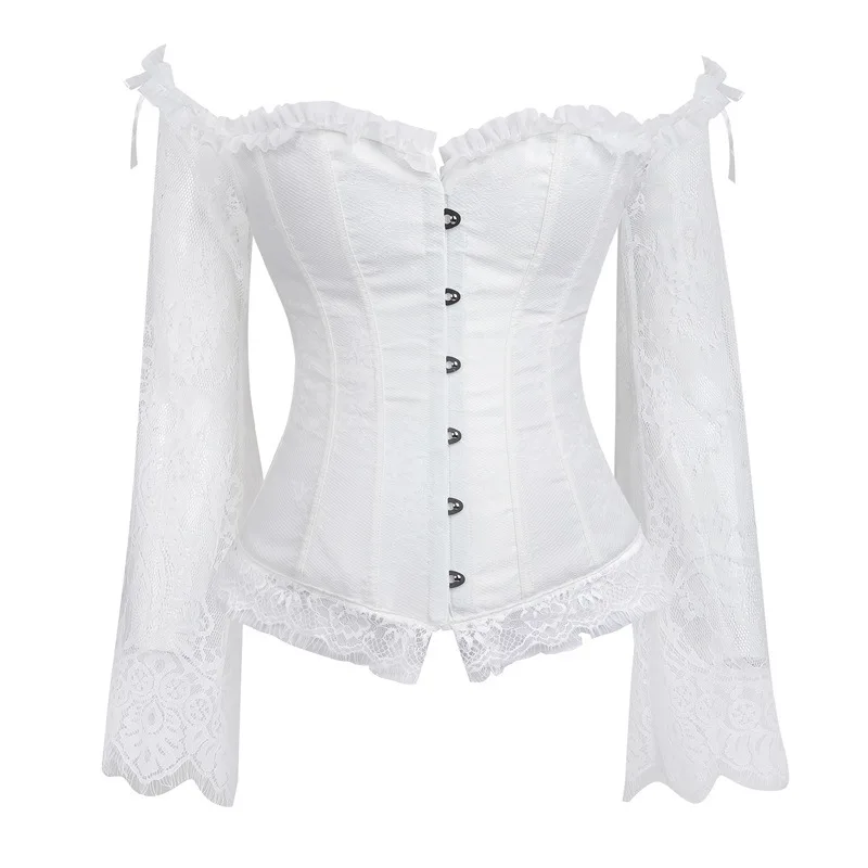 

Corset Tops For Women Black Vintage Style Victorian Retro Burlesque Lace Corset And Bustiers Vest Fashion White Gothic Lingerie