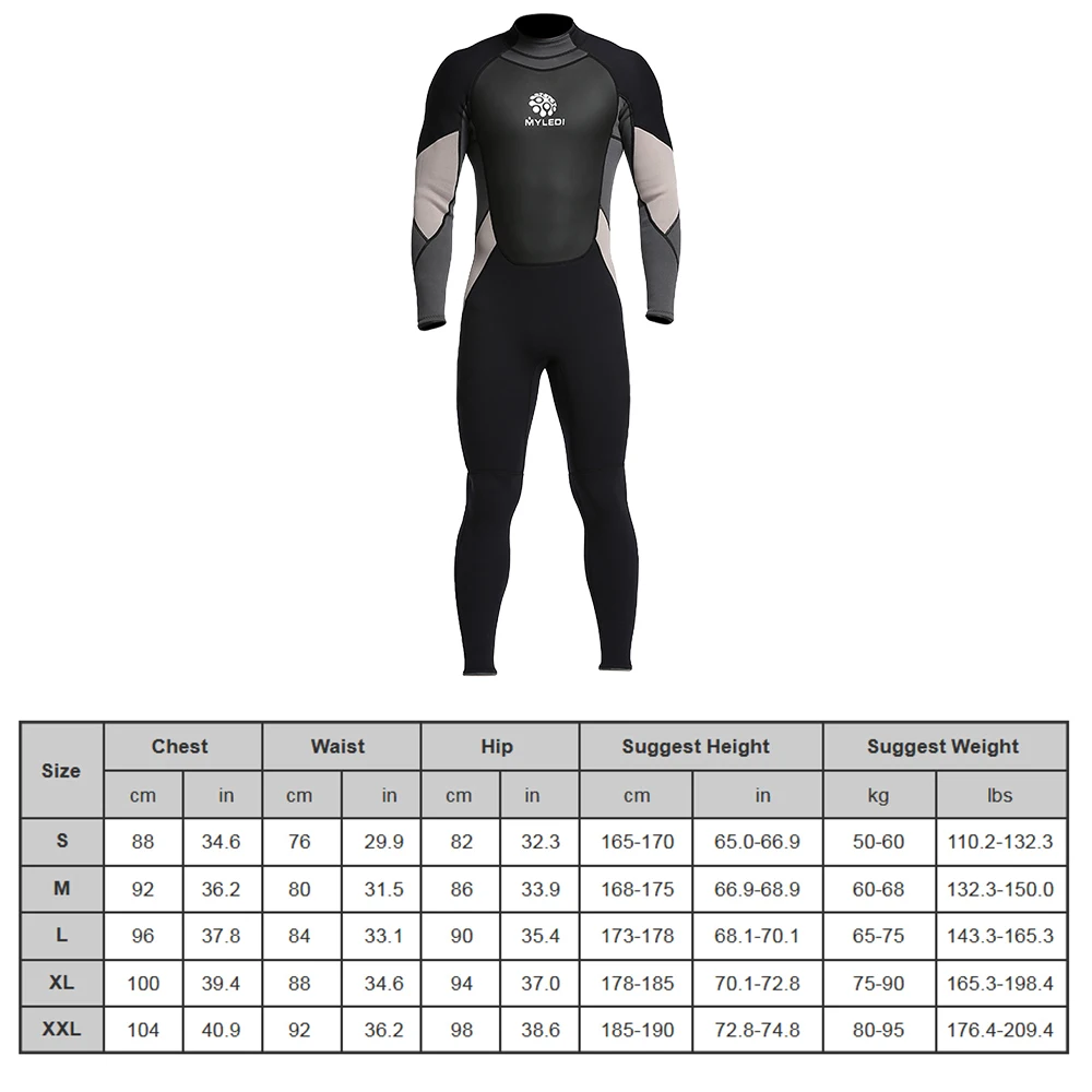 3 мм цельный неопреновый костюм для дайвинга, зимний мужской гидрокостюм с длинным рукавом, гидрокостюм для подводного плавания и подводной охоты