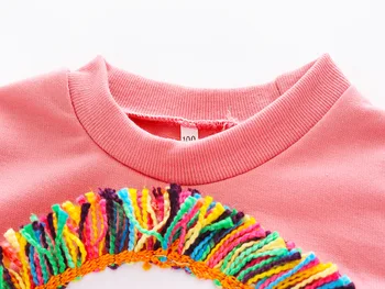 New 2018 Spring Baby Boys Girls Cotton T-shirts Tos Children Kids Cartoon Lion Tassel Jumpers Blouse Hot Sale 2