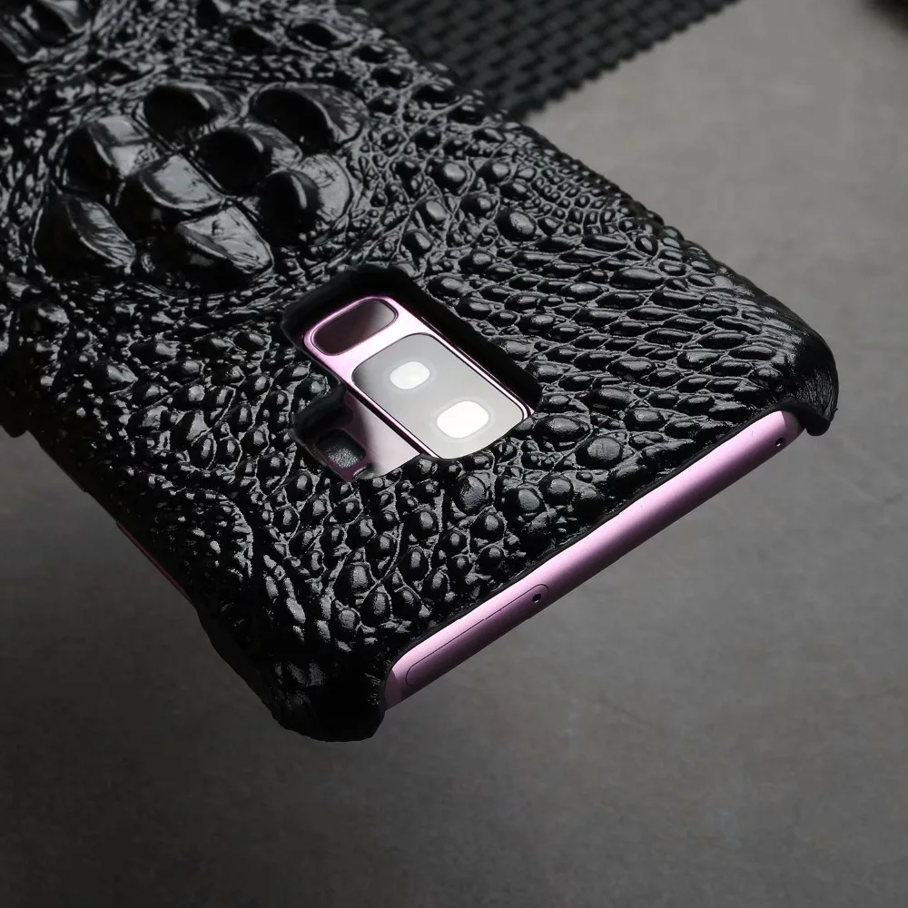 Роскошные головы крокодила чехол для samsung Galaxy S9 plus чехлы из натуральной кожи телефон сумка чехол для samsung S9