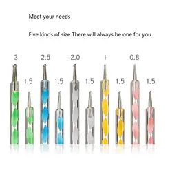 Новый 5 шт. 2-Way Nail Art Dotting ручки Лак для ногтей ручка заточенный карандаш алюминий роспись под мрамор Dot DIY Nail Art инструменты