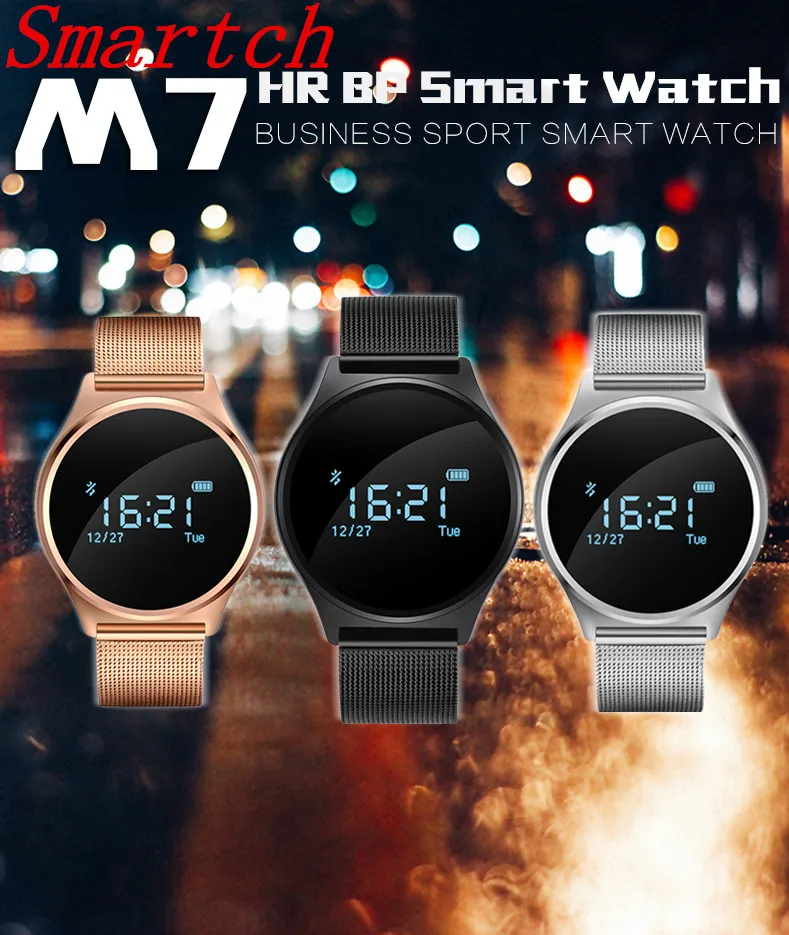 Smartch Smart Band Bracelet Watch Blood Pressure Heart Rate Monitor M7