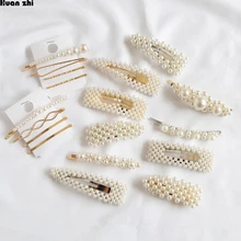 HUANZHI, Япония, Корея, металлический золотой жемчуг, цветок, треугольник, заколка для волос, квадратные заколки-пряжки для волос, заколка для волос, аксессуары для волос для женщин и девушек