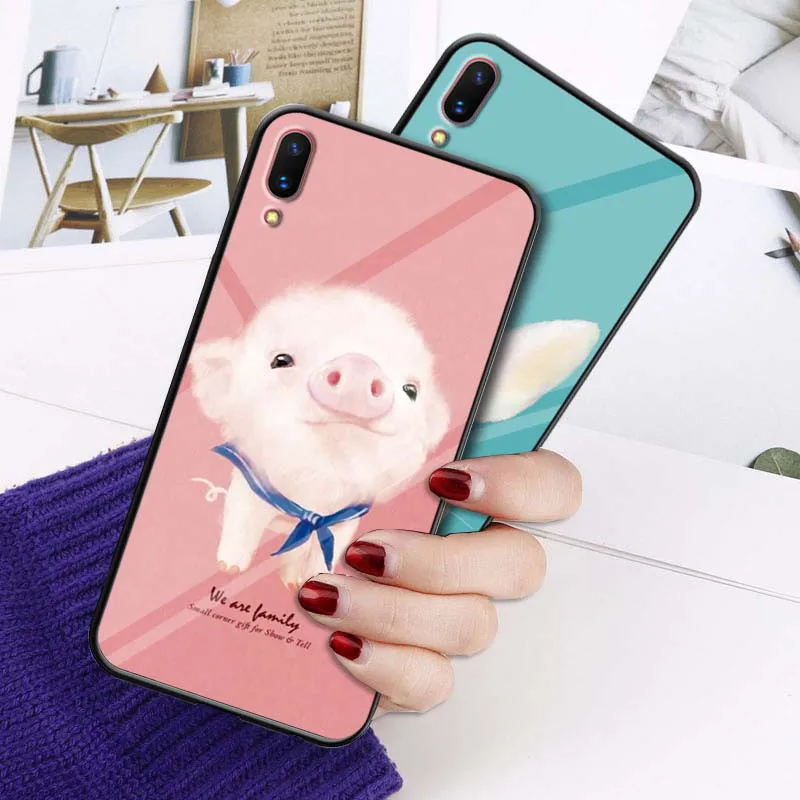 Милый мультяшный чехол из закаленного стекла для Xiaomi Mi 8 SE Lite 5X A1 6X A2 6 5S Plus Mix 2S 3 Max 2