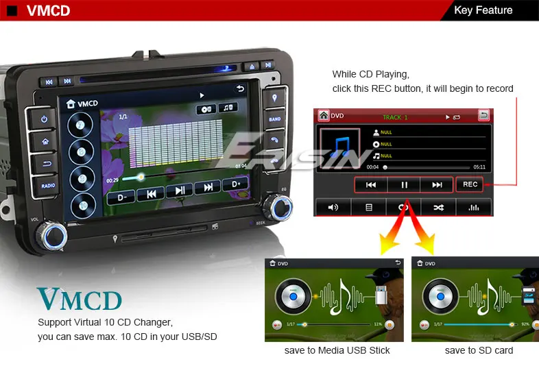 Cheap Erisin ES7148V 7" Car Stereo DVD Player GPS 3G DAB+ System for VW Jetta Golf Skoda Seat 12