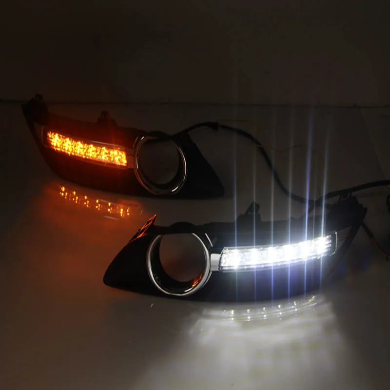 2* белый+ желтый дневной ходовой свет DRL светодиодный для Nissan Sylphy Puls 2012- A