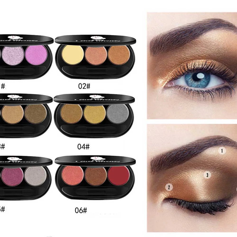 New 2017Three Color Peach Makeup Smoked Warm Color Beads Matte Eye