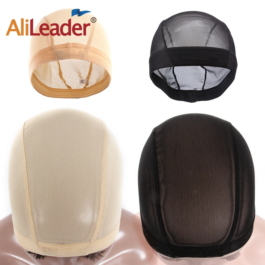 

AliLeader 1pc Large/Small Beige Blond Nude Wig Cap Mesh Black Invisible Net Material Weaving Cap For Wig Making Stretch Wig Caps
