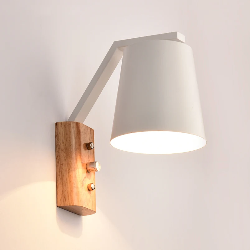 

Nordic Wood Art Wall Lamps Modern Creative Simple Wall Sconce Bedroom Bedside Balcony Aisle Porch Cafe Wood Loft Wall Lights
