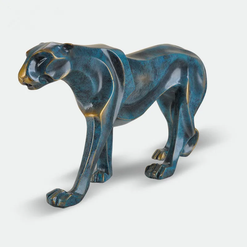 Best Three Colors Abstract Leopard Cheetah Ornaments Cabinet TV Family Decorative Pop Art Craft Ornament Resin Crafts Love Gift