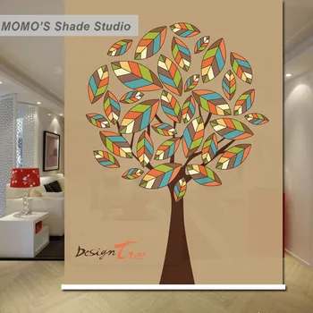 

MOMO Thermal Insulated Blackout Fabric Custom Life Tree Window Curtains Roller Shades Blinds, Alice 155-157