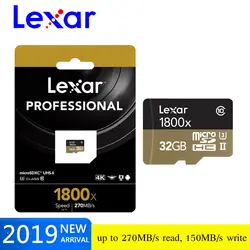 Lexar 1800x micro sd карта 32 Гб 64 ГБ Памяти SDXC высокоскоростной UHS-II устройство чтения карт памяти micro sd карты s до 270 МБ/с. cartao de memoria Class10 U3 TF/sd карты