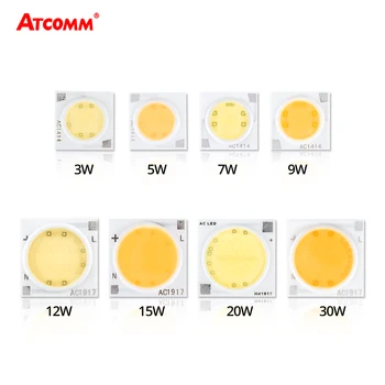 

3W 5W 7W 9W 12W 15W 20W 30W 220V Ceramics COB LED Lamp LED Diode Array Light Matrix High Power No Stroboscopic