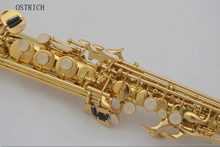 Сопрано саксофон Bb латунный лакированный Золотой корпус и ключи с чехлом ремень мундштук духовой Instumen