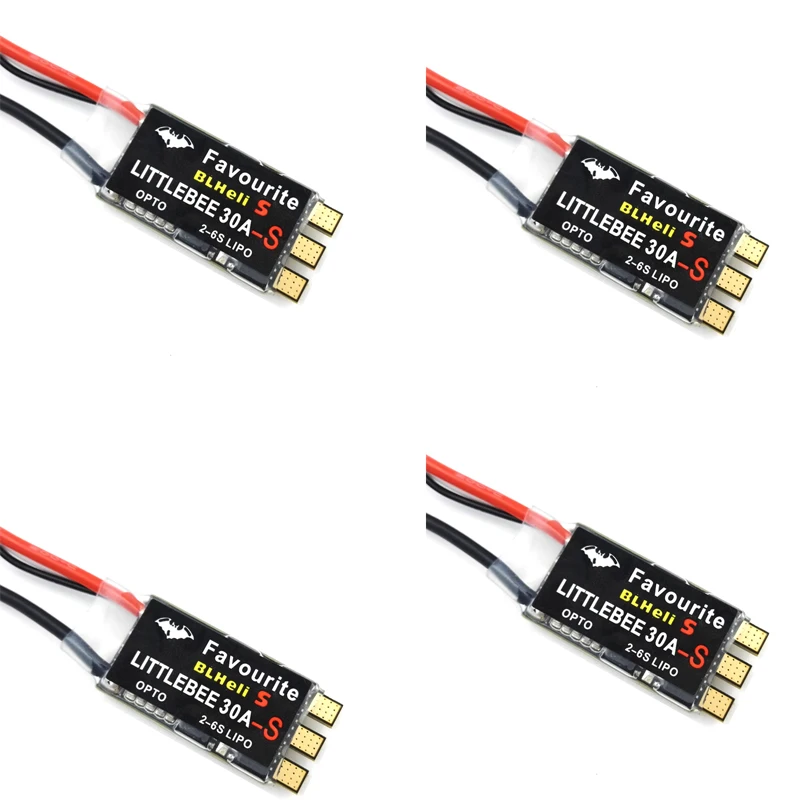 

FVT Favourite LittleBee Little Bee 30A-S ESC BLHeli_S ESC OPTO 2-6S Mulitshot Oneshot42 OneShot125 For QAV-X R QAV210 450 Quad