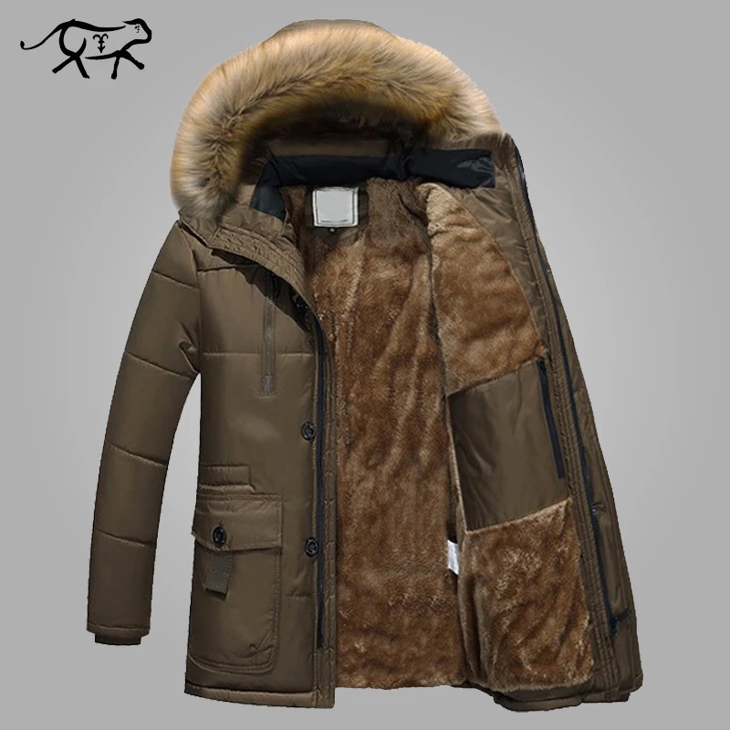 Мужские парки, брендовая одежда, модная зимняя куртка для мужчин, теплое пальто с капюшоном, повседневное Мужское пальто с меховым капюшоном, армейские военные куртки