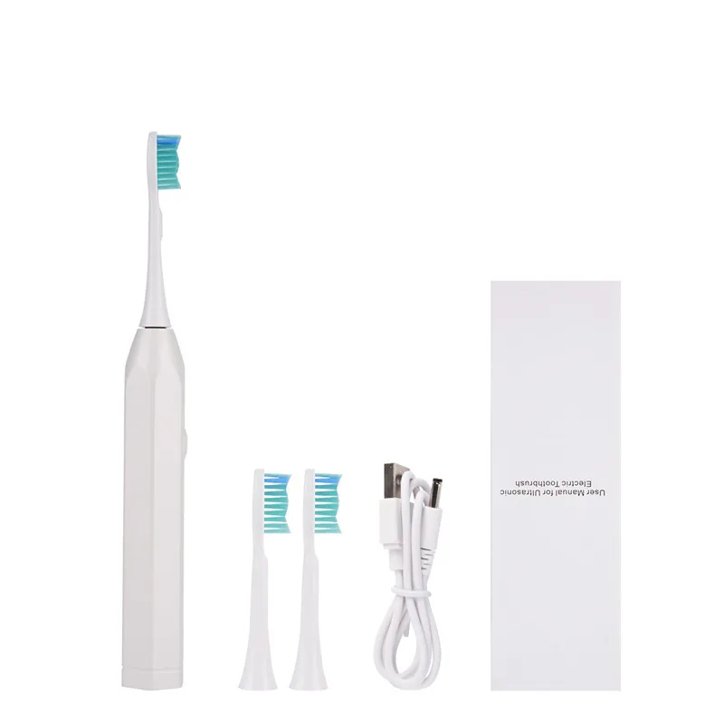 

Waterproof Sonic Electric Toothbrush USB Charge Rechargeable Tooth Brushes With 3pcs Replacement Head Brush DuPont Bristle