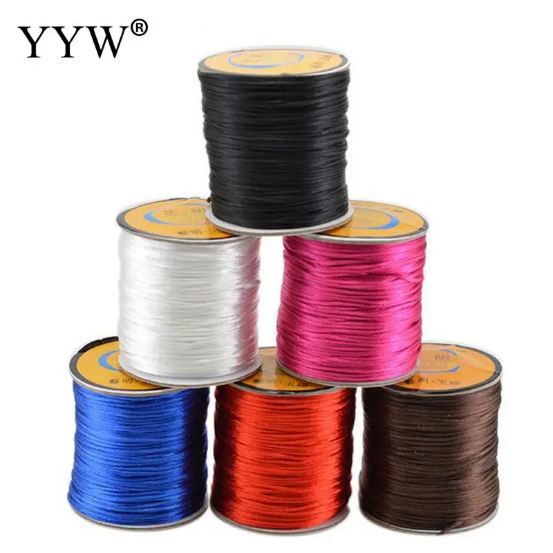 

60M/Roll 1.5MM Soft Satin Rattail Silk Macrame Cord Nylon Shamballa String Thread For Diy Bracelet Necklace Jewelry Findings
