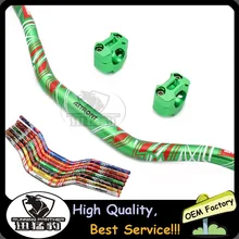 Зеленый Алюминий 28 мм 1 1/8 ''жир Ручка Бар Руль управления для мотоциклов стояки конус Крепление зажим Пит грязь двигатель велосипед Мотокросс ATV Quad