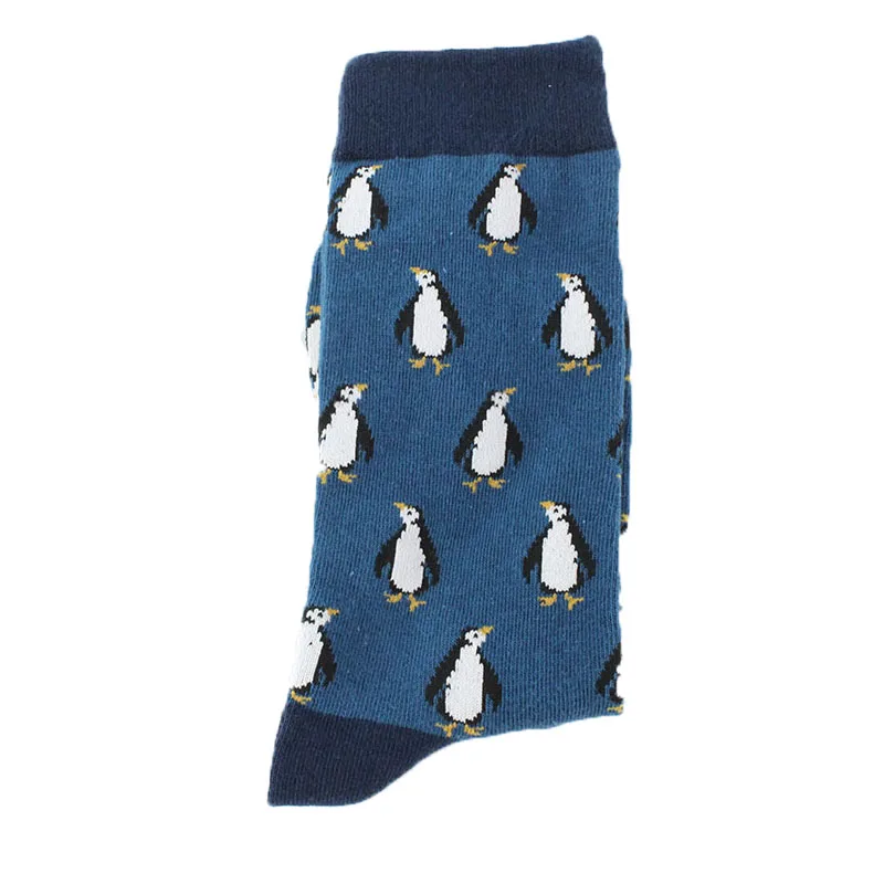 Модные подарки, мужские счастливые носки в стиле хип-хоп, Harajuku, пингвин, динозавр, ленивые теплые носки, Компрессионные носки, большие размеры, мужские подарочные носки - Color: 5