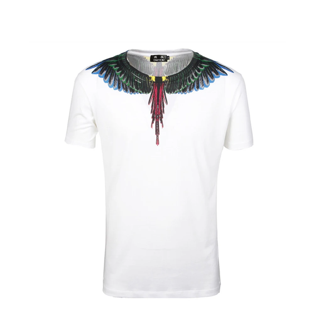 PP bag packing!Marcelo Burlon Men Tshirt Soft Summer Tee Shirt For Men Wings Graphic Printed Men's T-Shirt Brand Men Clothing