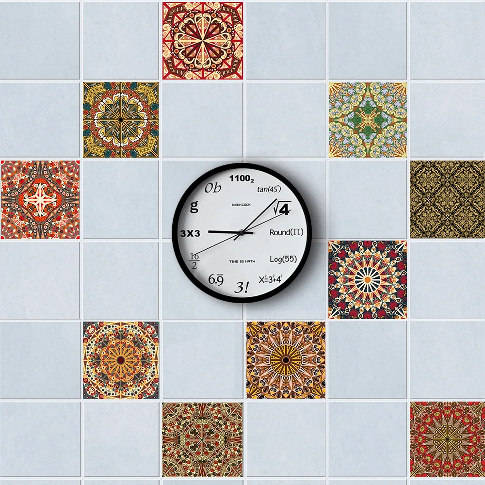Funlife Islamic Arab Style Tile Sticker Decal,Adhesive Kitchen Backsplash Tiles Wall Stickers,Waterproof Bathroom Decor Stickers
