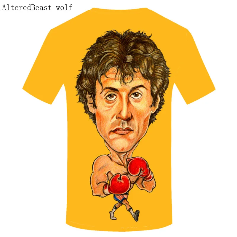 Новинка Harajuku Rocky Balboa крутая футболка с 3D принтом мужские летние топы коротким