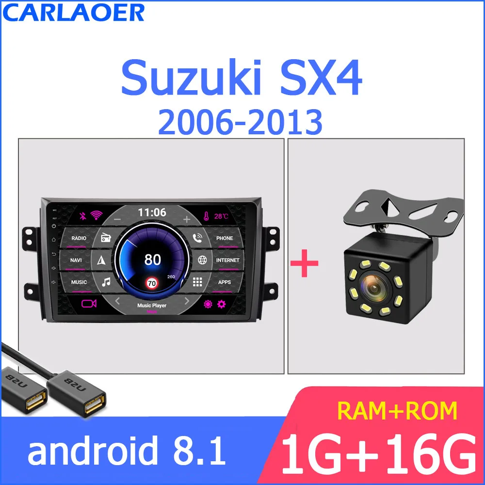 2 din Android gps для Suzuki SX4 2006 2007 2008 2009 2010 2011 2012 2Din автомобиля магнитола Регистраторы стерео WI-FI RDS автомобильный dvd плеер - Цвет: Android SX4 1G CAM