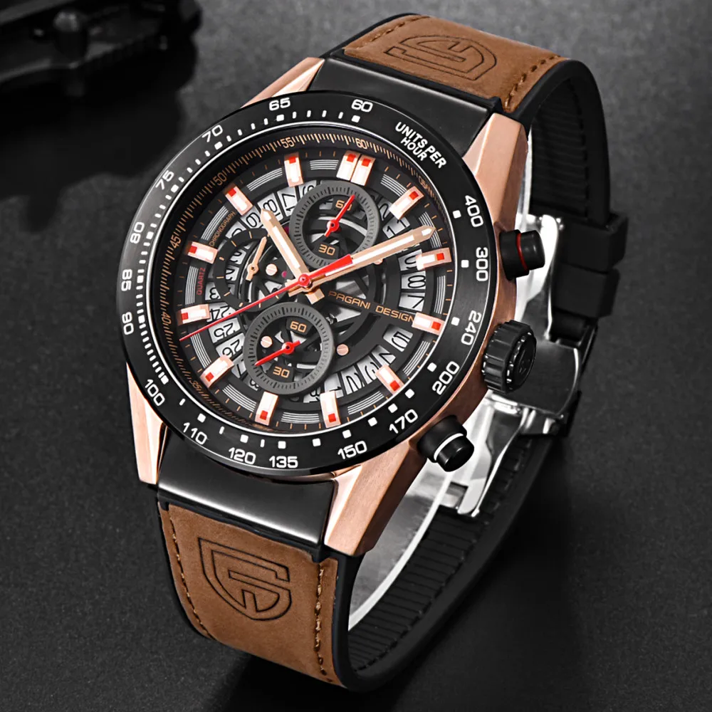 PAGANI Дизайн Топ люксовый бренд водонепроницаемые кварцевые часы мужские Модные Военные часы обратного отсчета наручные часы Relogios Masculino