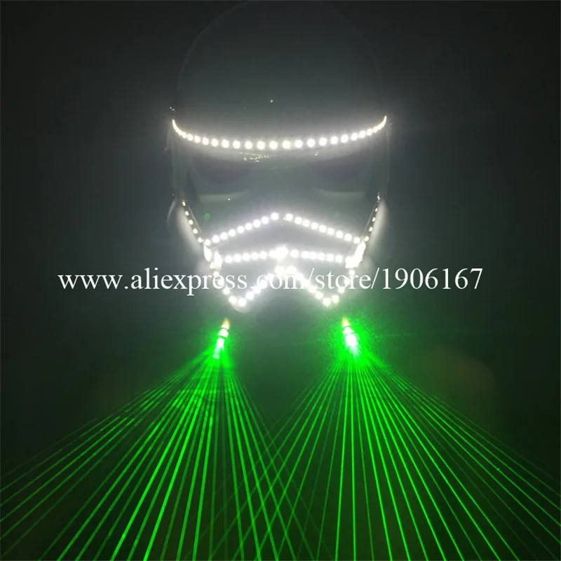 Led Luminous Green Laser Party Mask Night Club Laserman Show Illuminate